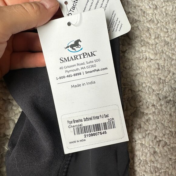 Piper Smartpak Breeches Riding Pants Fullseat NWT Charcoal Size 22R - Picture 2 of 3
